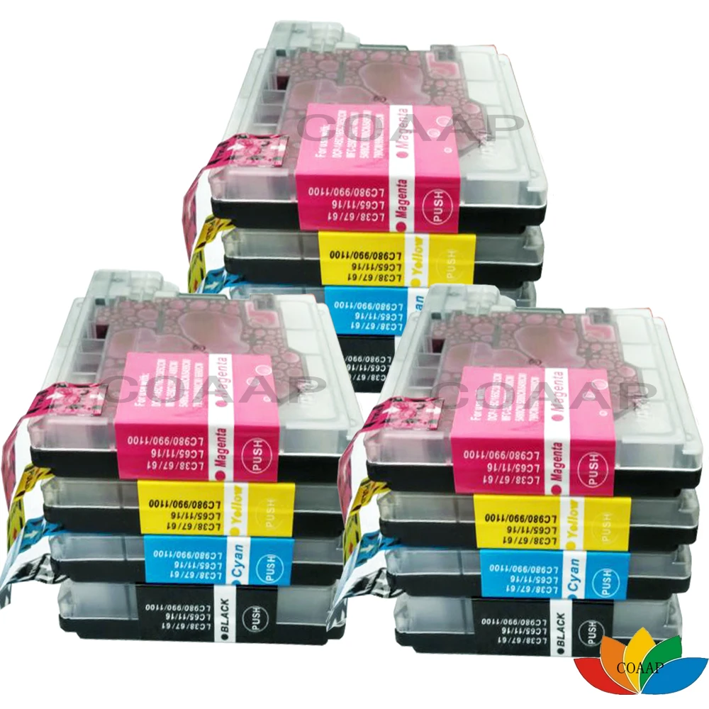 12 Compatible ink Cartridge For Brother LC1100 LC980 LC990 DCP 145C DCP 165C DCP 167C DCP 185C