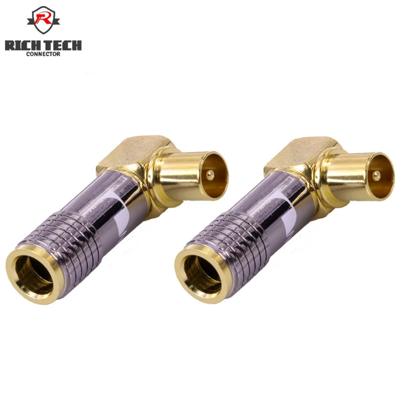 8pcs/4pairs Excellent DVB-T TV PAL Male Plug Right Angle Wire Connector Soldering 90 Degree Elbow | Обустройство дома