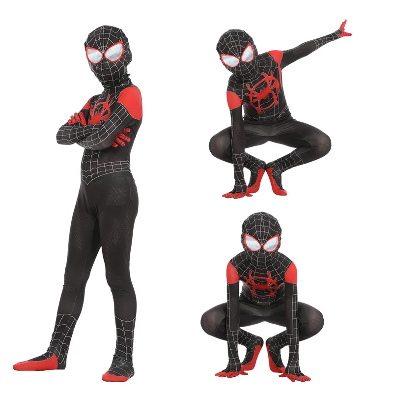 

New 2019 Kids Spider Man Into the Spider-Verse Cosplay Costume Spiderman Pattern Bodysuit Suit Jumpsuits