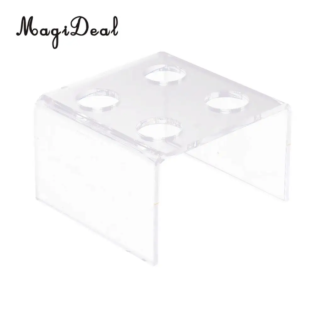 MagiDeal MagiDeal 4 Holes Acrylic DIY Lipstick Mould Holder Lip Blam Mold Stand High quanlity Transparent Lipstick Balm Tools
