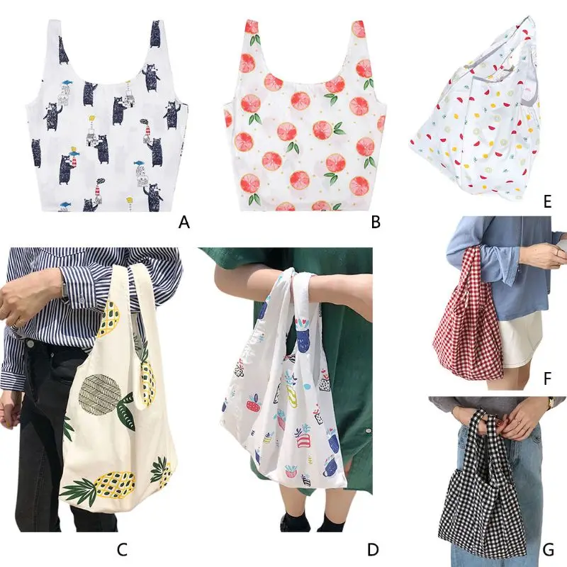 

THINKTHENDO Reusable Shopping Bags Large Foldable Eco Grocery Bag Storage Pouch Tote Handbag Women Large Capacity Handbags