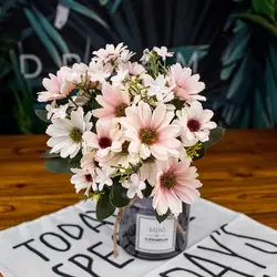 Искусственный цветок 9 вилка хризантемы Моделирование Букет для дома Свадебная вечеринка украшения реквизит