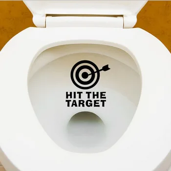 

ZLinKJ Hit the target waterproof toilet Bathroom Funny cartoon Wallpaper sticker decals poster For Shop Office Home Cafe Hotel