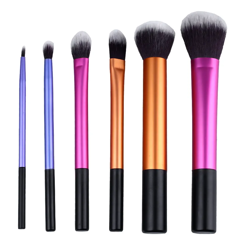 6 Pcs Powder Cosmetic Makeup Brushes Kit Set Foundation Tools Blush Eyeshadow Brushes Aluminum pincel maquiagem