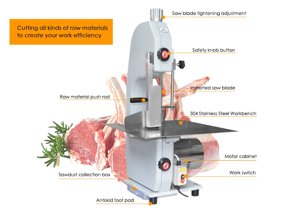 XEOLEO машина для резки кости пилы ребра Мясорубка пила для костей коммерческое автоматическое сокращение Trotter/ребра машина 200-300 кг/ч
