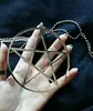 Big Large 4'' High Polished Pentagram Pentacle in Circle Stainless Steel Necklace with 4mm 32'' Chain Wiccan Pagan friends Gifts 1