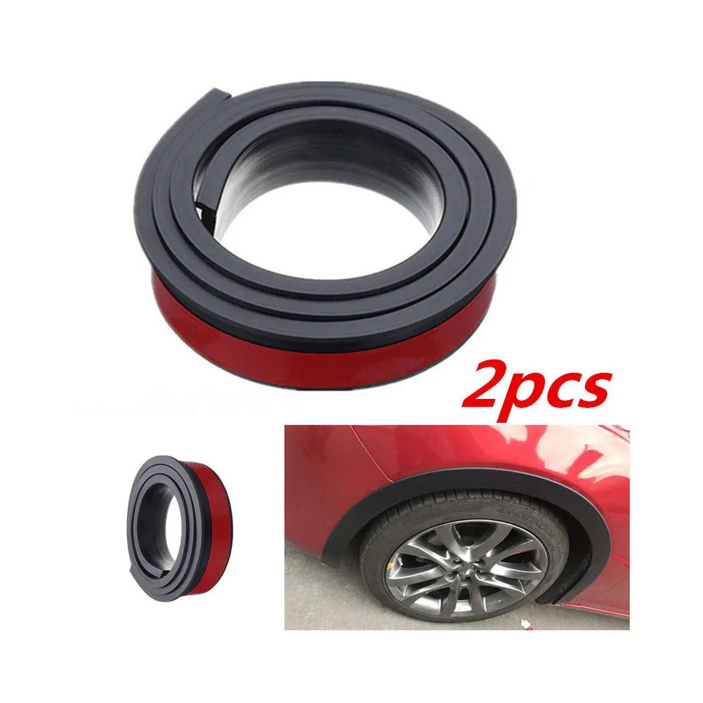 

2pcs 1.5M Anti-collision Strips Universal Rubber Car Wheel Arch Protection Moldings Mudguard Car Wheel Protection Wheel Sticker