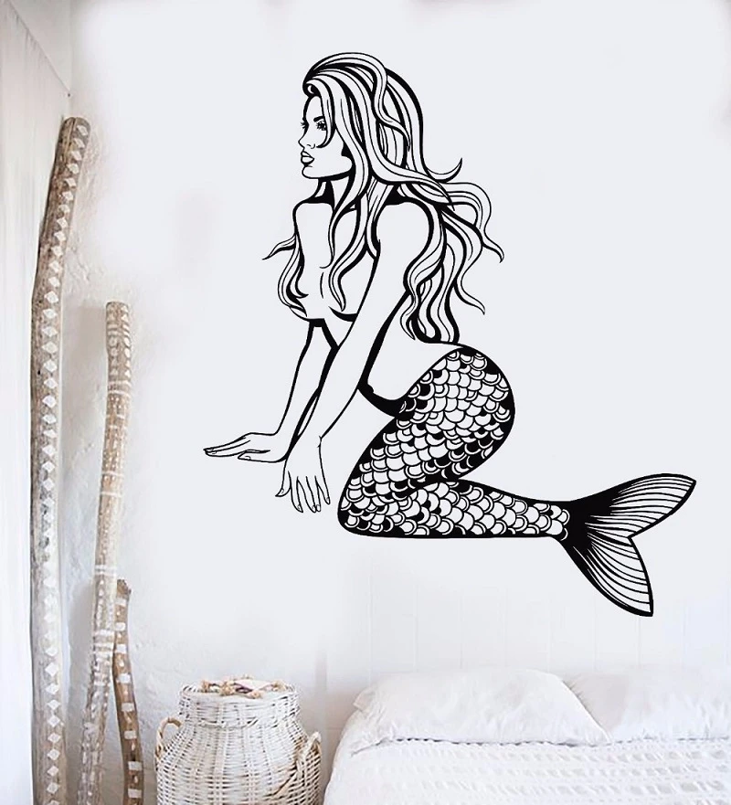 kwaadheid de vrije loop geven Teleurgesteld constant Badkamer Muursticker Vinyl Mermaid Meisje Muurstickers Nimf Oceaan zee  Stijl Art Mural Home Decoratie Sticker Voor Wall Art YS05|Wall Stickers| -  AliExpress