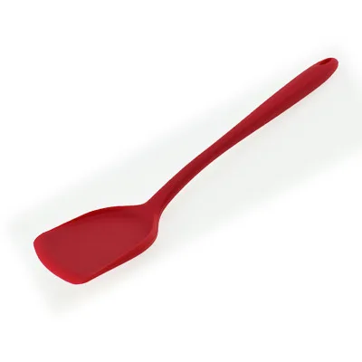 1 шт. антипригарный Тернер силиконовый утолщенный шпатель термостойкая длинная ручка для приготовления жареной лопаты сковорода кухонная утварь 09 - Цвет: red