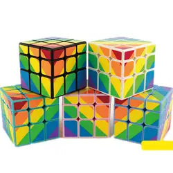 Неравные 56 мм  кубик рубика 3x3x3 куб литые покрытием Magic cube цвета радуги головоломки кубики обучающие игрушки для дети