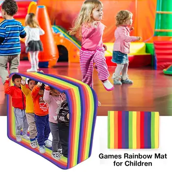 

Outdoor Rolling Mat Rainbow Color For Team Work Sports Training Group Game For Kids And Adults Activity Fun Playing Run Toys