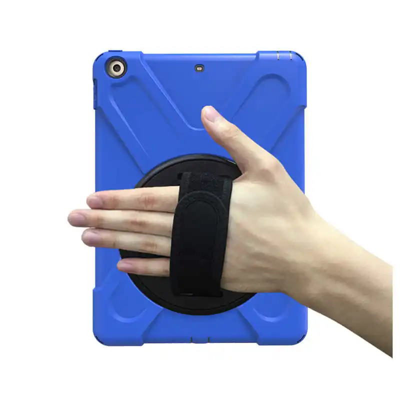 New 360 Armor Coque for iPad 9.7 2017 Case 360 Rotation Hand Strap Silicon PVC A1822 A1823 Cover for iPad 2017 9.7 Kids Cover (2)