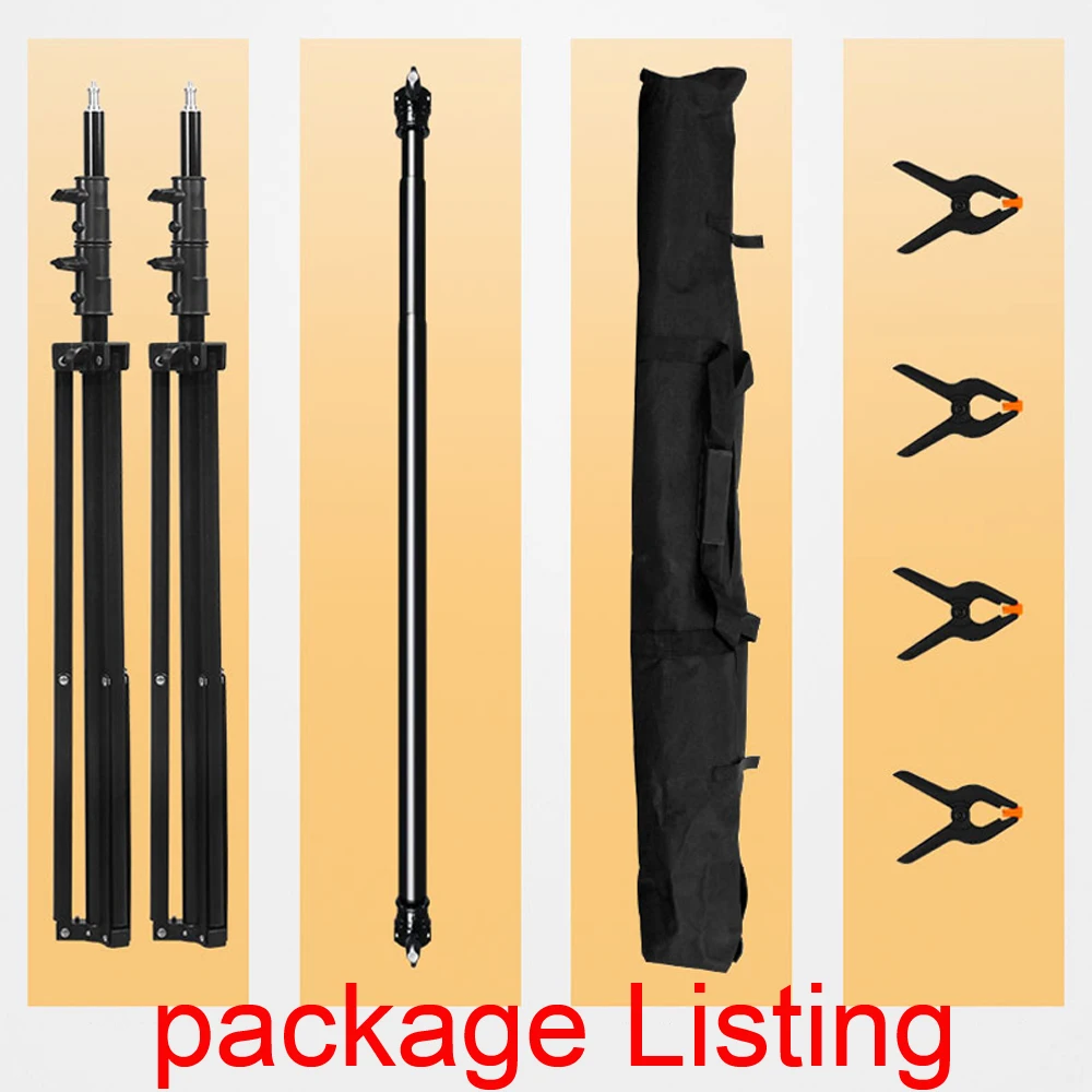  Photo Studio Background Support Stand Photography Adjustable 2.8x3m Backdrop Crossbar Kit for Photo
