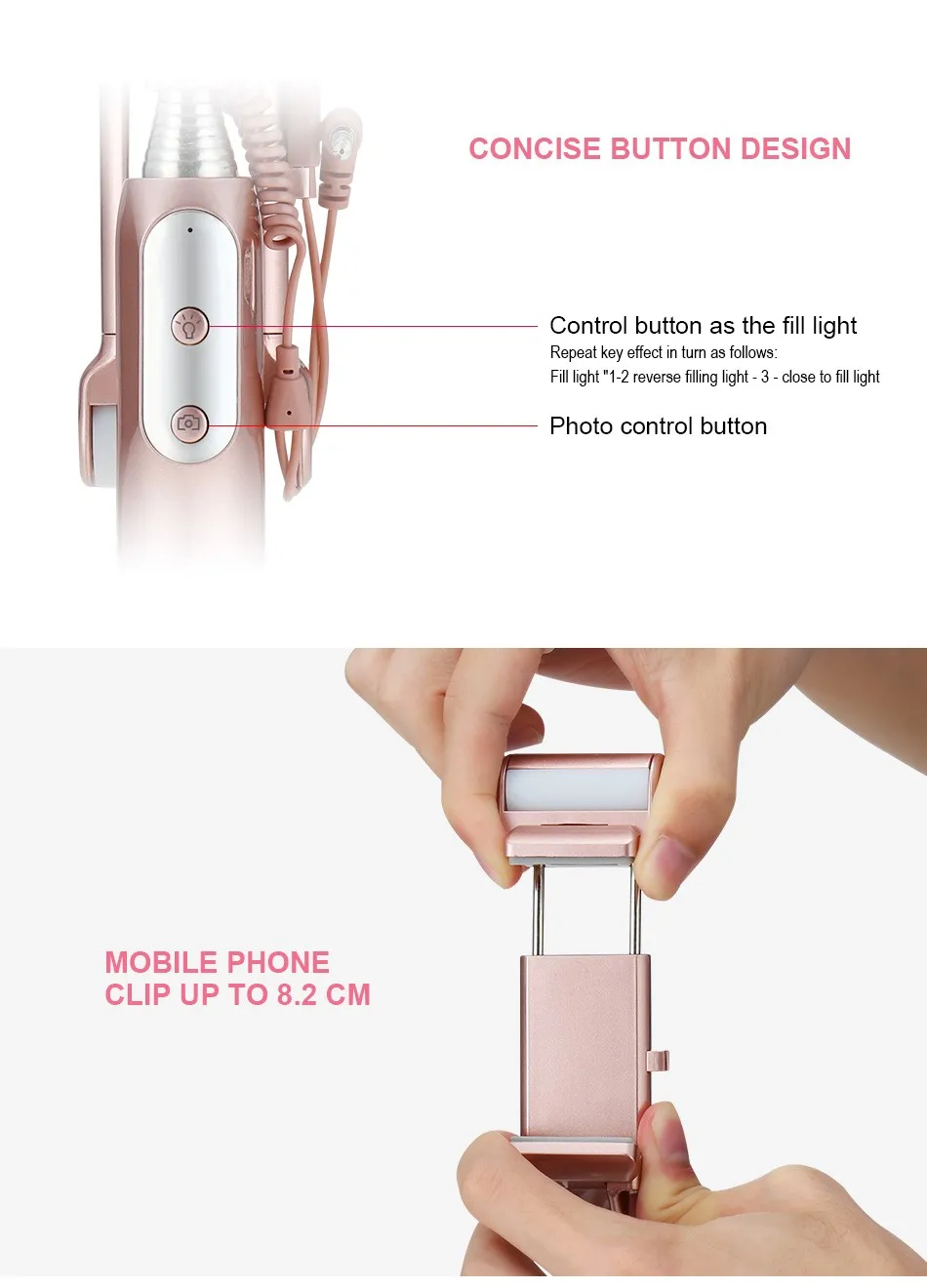Universal Phone Camera Selfie Stick Self-timer Monopod For iPhone Samsung Huawei IOS Android Wired Handheld Extendable Kickstand (16)