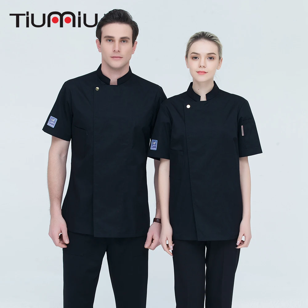

7 Colors High Quality Wholesale Women Men Short-sleeves Double Breasted Kitchen Chef Jacket Restaurant Cook Bakery Chef Uniforms