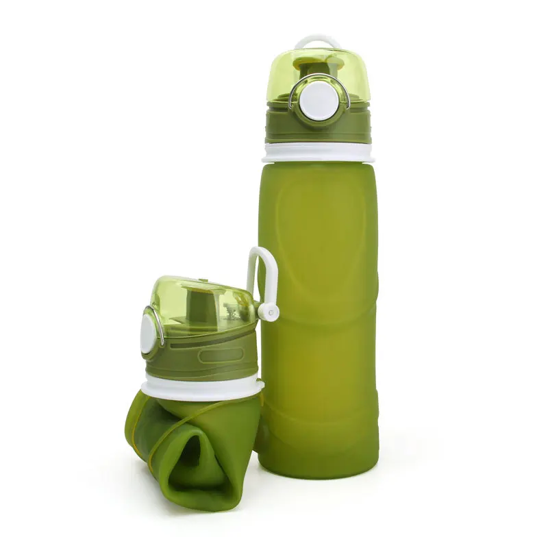 Портативные силиконовые спортивные бутылки для воды без бисфенола, складные многоразовые бутылки для воды, велосипедные бутылки для путешествий