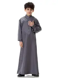 Saudi Arabia Kids Boys Thobe Jubba Dishdasha Abaya Islam Clothing Muslim Robe Kaftan Thobe Child Pakistan Oman Middle East Dress