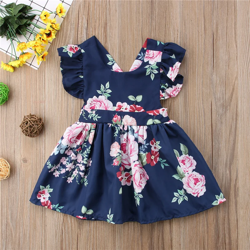 

Cute Fashion Toddler Kids Baby Girls Clothes Flower Backless Party Pageant Tutu Gown Dress Sundress Children Clothing 6M-4Y