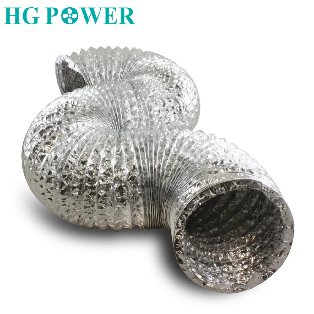 4Inch Ventilation Pipe Air Duct Exhaust Pipe Flexible Tube Double Aluminium Foil Tube Ducting Hose Ventilation Exhaust Fan 2/10m