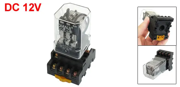 DC 12V Coil General Purpose Relay 11 Pin 3PDT 7.5A 250VAC 10A 30VDC w Socket