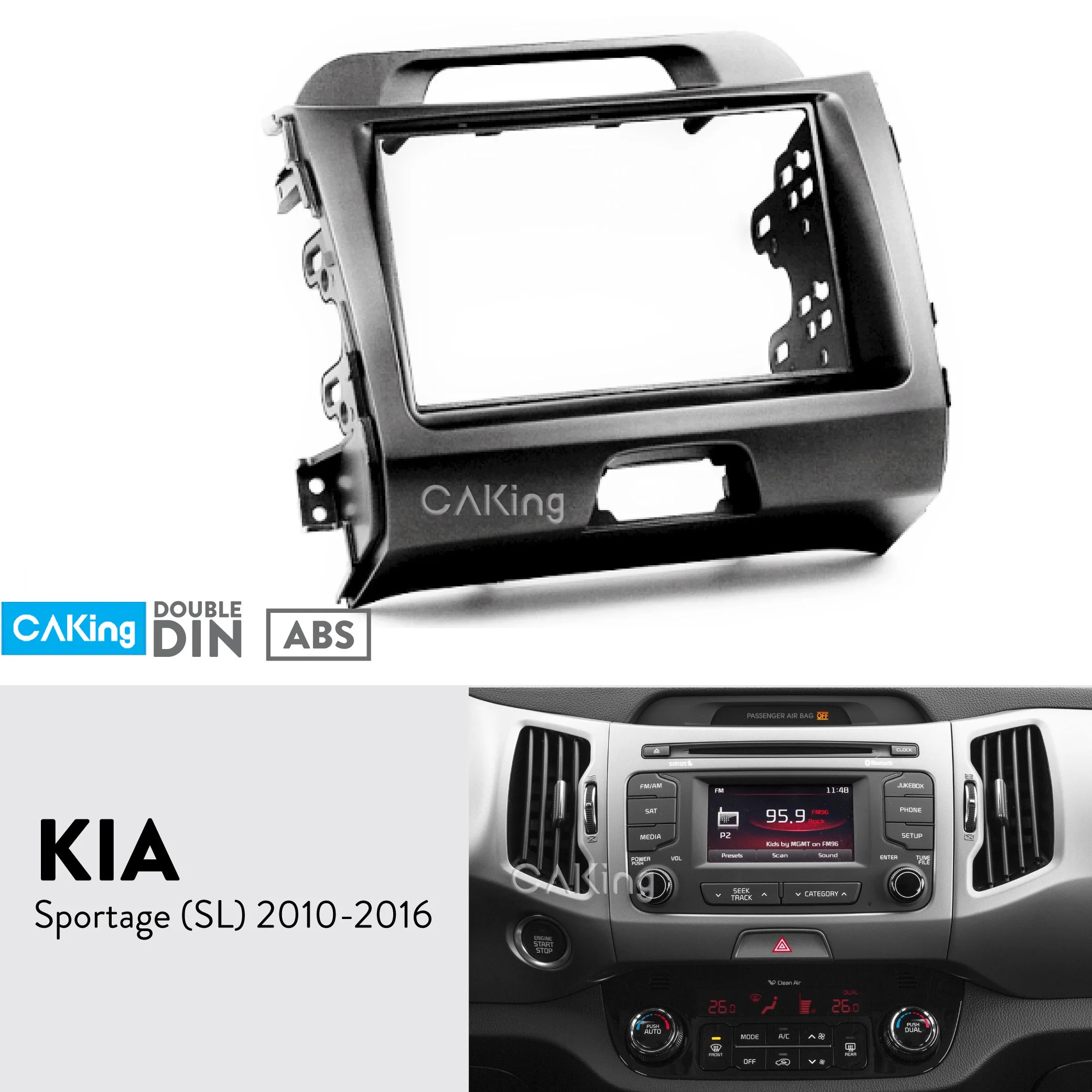 Double Din Car Stereo Radio Dash Kit Combo for some 2017-2019 Kia Sportage LX
