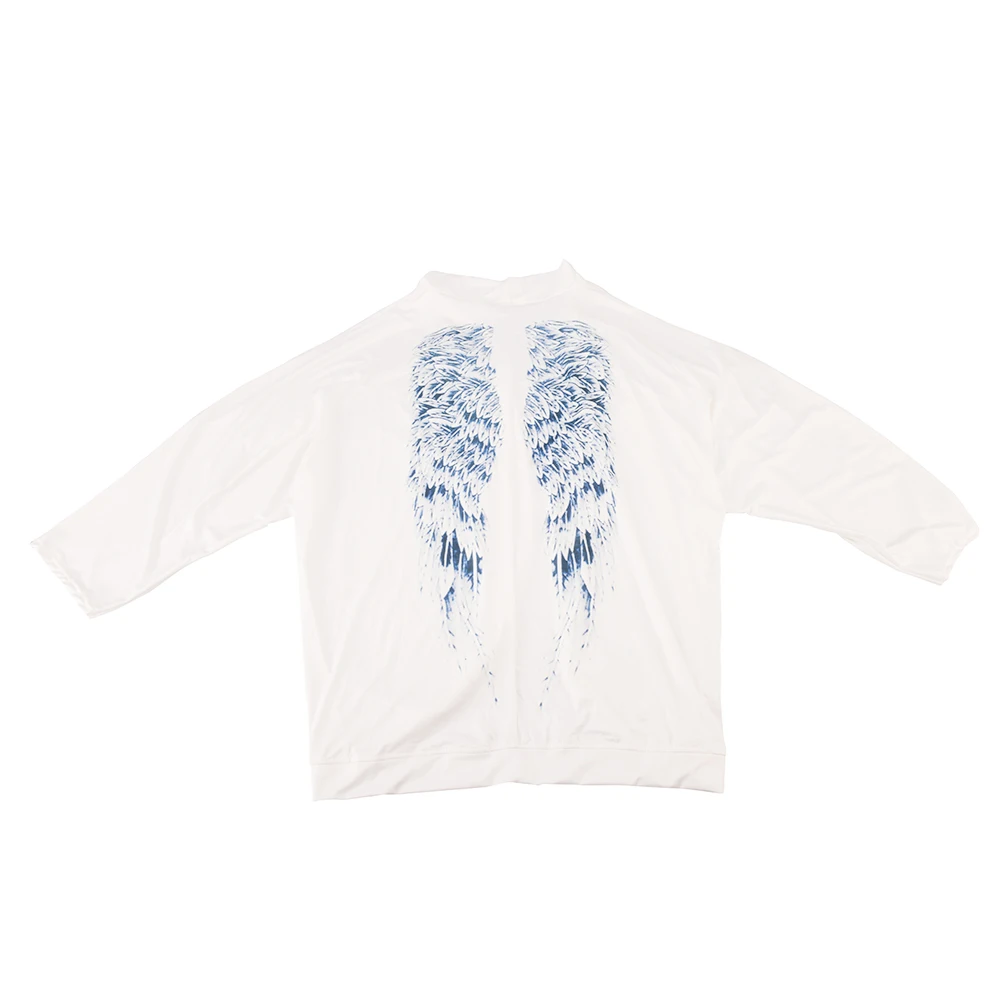 

Autumn Back Angel Batwing Sleeve Coat Jacket Female Wings Print Womens Cardigan European Loose Casual Femininas Sweater 73cm