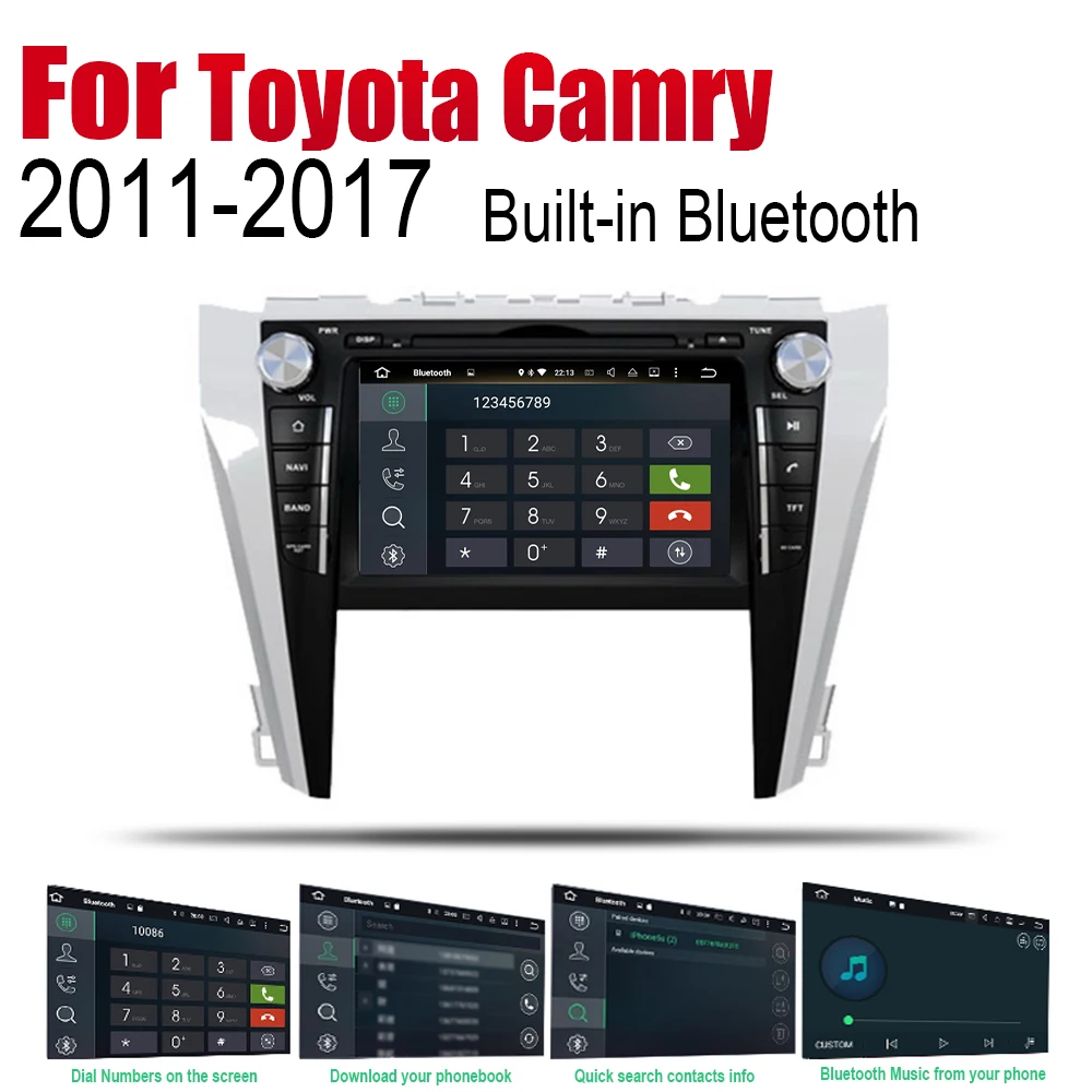 Android 2 Din Авто Радио DVD для Toyota Camry 2011 2012 2013 Автомобильный мультимедийный плеер gps навигационная система Радио