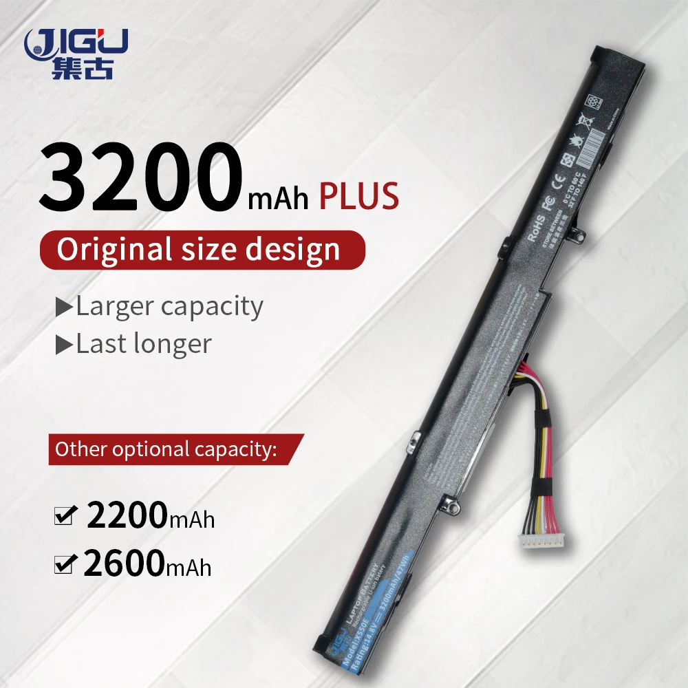 Цена JIGU ноутбука Батарея A41 X550E для Asus A450 A450C A450E A450J A450JF A450V A550D F450 F450C F450E F450J F450V F550D X550E X751LD