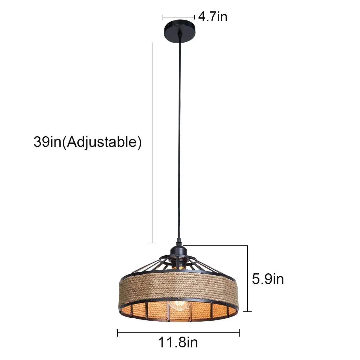 Industrial do Vintage Corda de Cânhamo Ilha da Cozinha Pingente Metal Enjaulado Iluminações Pendurado Luminária Lâmpada Antiga Luz 4 de cânhamo enjaulado iluminações ilha da cozinha