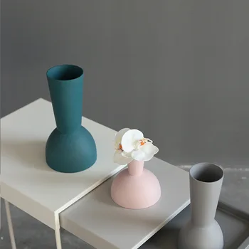 

Ceramic Vase Morandi Pink Blue Gray Desktop Vases for Flowers Home Wedding Bedroom Accessories Modern Living Room Decoration