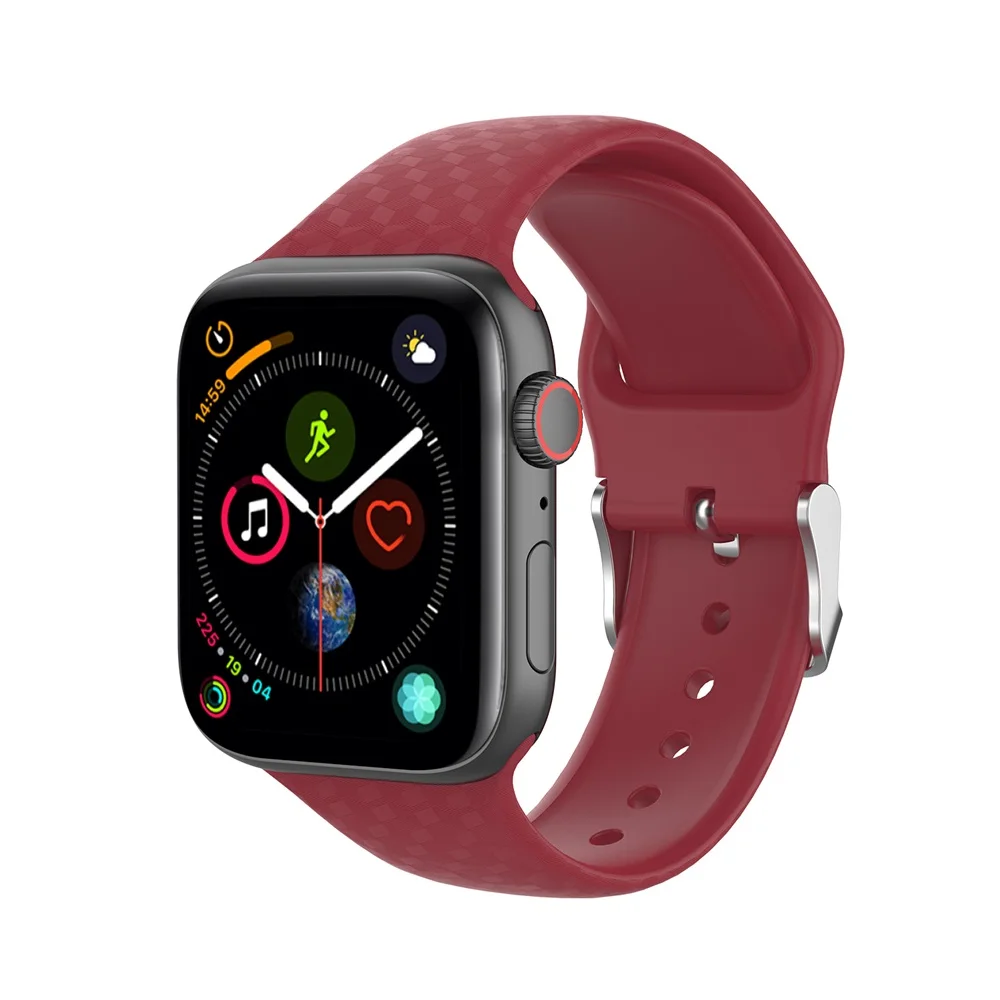 Силиконовый ремешок для наручных часов, спортивный браслет, ремешок 38/40/42/44 мм для Apple Watch, версии, на возраст 1, 2, 3, 4, замена мягкая Напульсники прочный