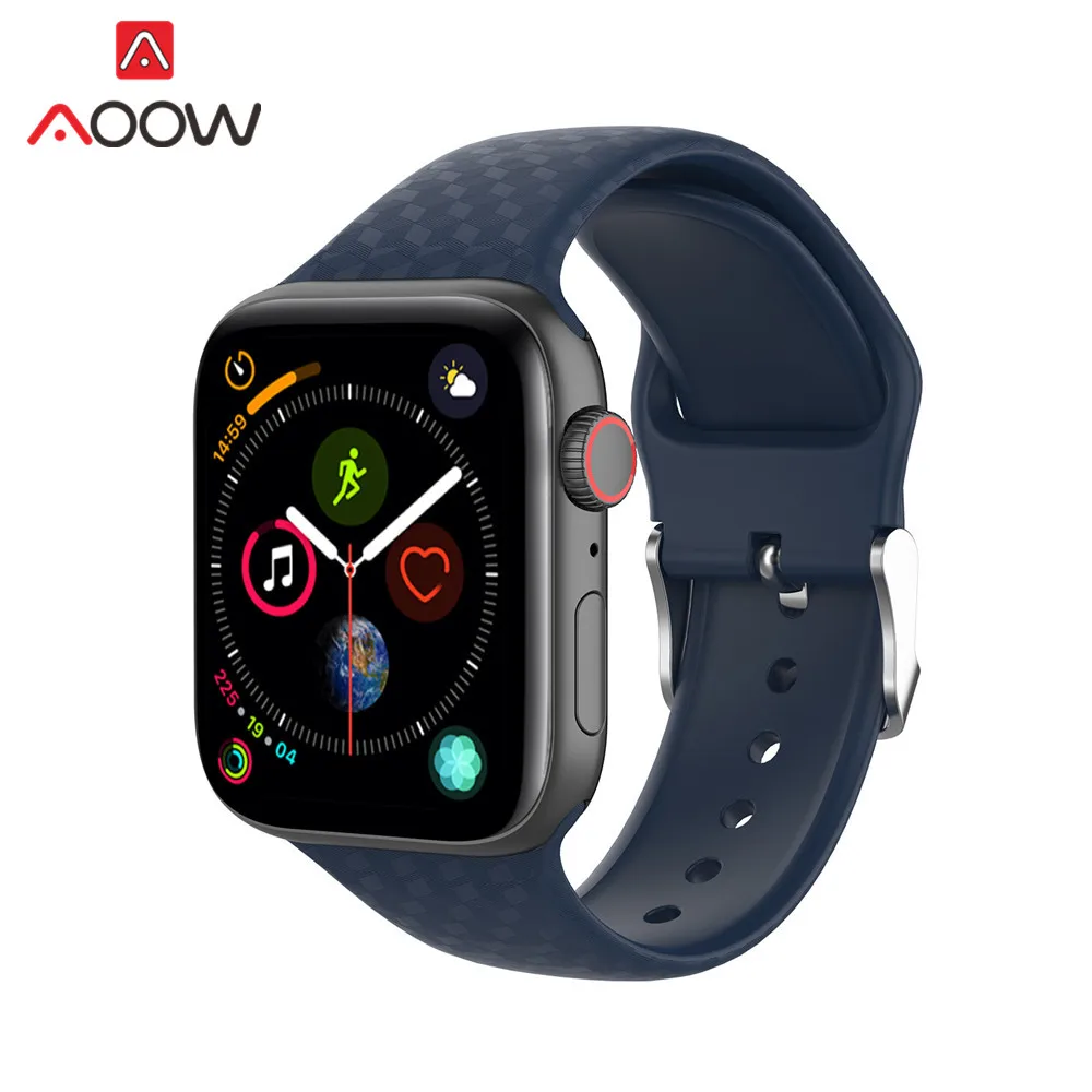 Силиконовый ремешок для часов iWatch Apple Watch 1 2 3 4 40 44 38 42 мм спортивный сменный
