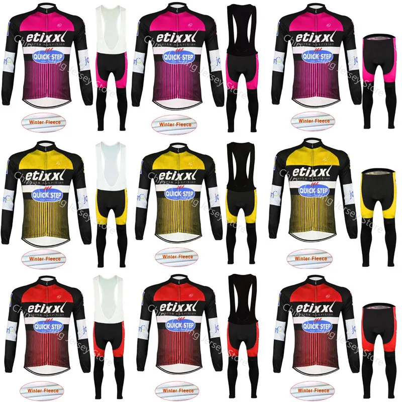 

Quick step Cycling Jerseys winter long sleeve Thermal Fleece Racing bicycle MTB Pro team Bike Jersey Ropa Ciclismo Uniformes D19