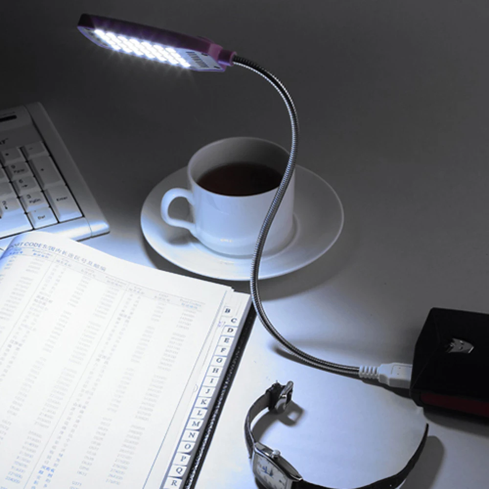EeeToo الأزياء الجدول مصباح مرنة جدا مشرق 28 المصابيح الكمبيوتر القراءة مصباح ل PC USB إمدادات الطاقة USB ضوء مكتب للحاسوب شخصي مصباح