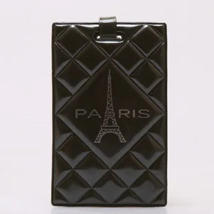 Ling плед Париж Эйфелева башня оригинальность ПВХ кожа багажные бирки 8 цветов на выбор - Цвет: black