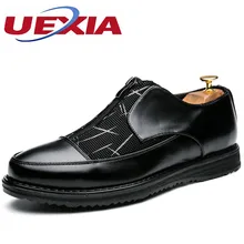 Fashion Oxfords For Men Dress Shoes Leather Black Flats Business Mens Shoes Design Men’s Formal Breathable zipper Fashion Bright