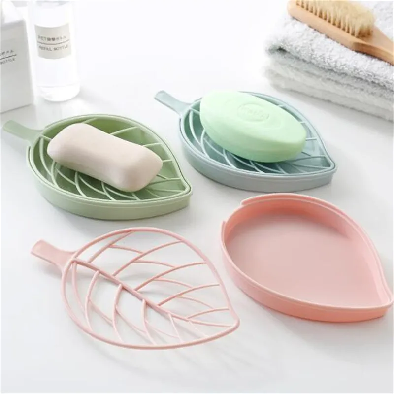 Leaf Shape Soap Dishes Drain Soap Box Leaf Modeling Soap Holde Bathroom Accessories Soap Dish