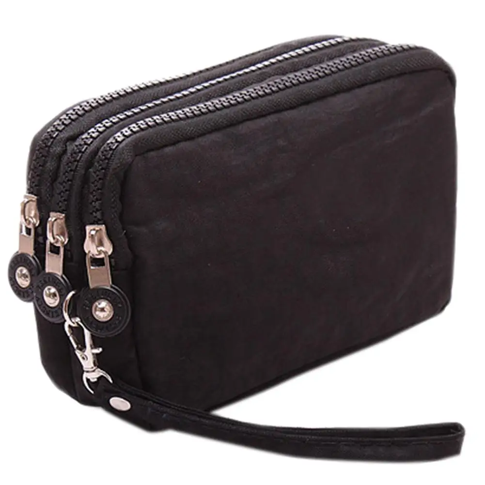 Banabanma дамская сумочка, кошелек для телефона, посылка, 3 слоя, сумочка, поперечное сечение, клатч, Большая вместительная сумка для женщин ZK30 - Цвет: black