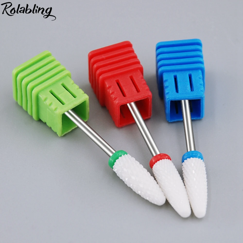 

Rolabling Ceramic Nail Drill Bits Grinding Head Milling Cutter nail bit Remover Nail Drill Bit Manicure nails Drill Accessories