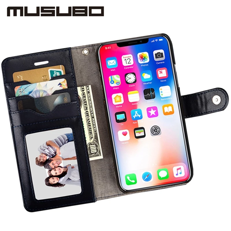 

Musubo Luxury Leather Case For iPhone XS MAX Cases Cover Funda For iPhone XR X Business Fit Magnetic Car Holder Black Coque Capa