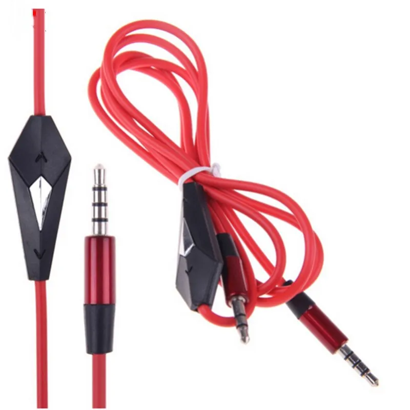 2pcs/lot Replacement Volume Control Talk Cable Aux Cord Mic for Dr Dre