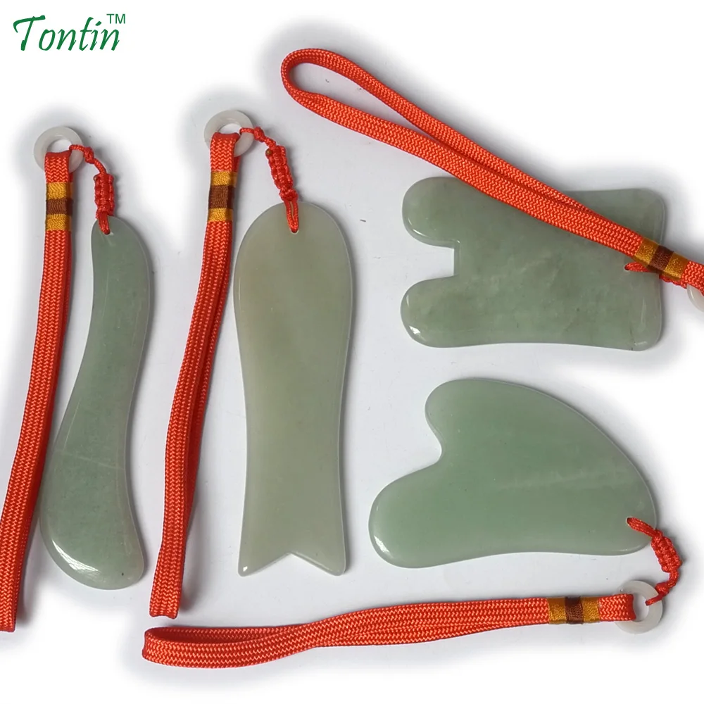 TONTIN NEW Acupuncture Massage Guasha Tool SPA Beauty kit Natural Aventurine 4 pcs/set (1pcs fish 1pcs S 1pcs U 1pcs Y) россия платье s 4 spa