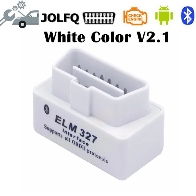 Заводская цена! 20 шт./лот супер мини elm327 Bluetooth OBD2 V2.1 Elm 327 В 2,1 OBD 2 автомобиля диагностический сканер инструмент OBDII адаптер - Цвет: white v2.1