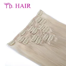 2016 Best Selling Brazilian Virgin Hair Clip In Human Hair Extensions Full head Set #60 Color Free Shipping Clip In Human Hair