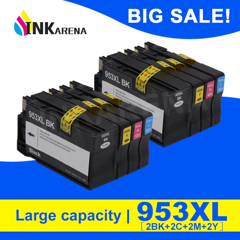 INKARENA 953XL цветной полный картридж Замена для HP 953 XL OfficeJet Pro 7740 8210 8710 8745 все-в-одном