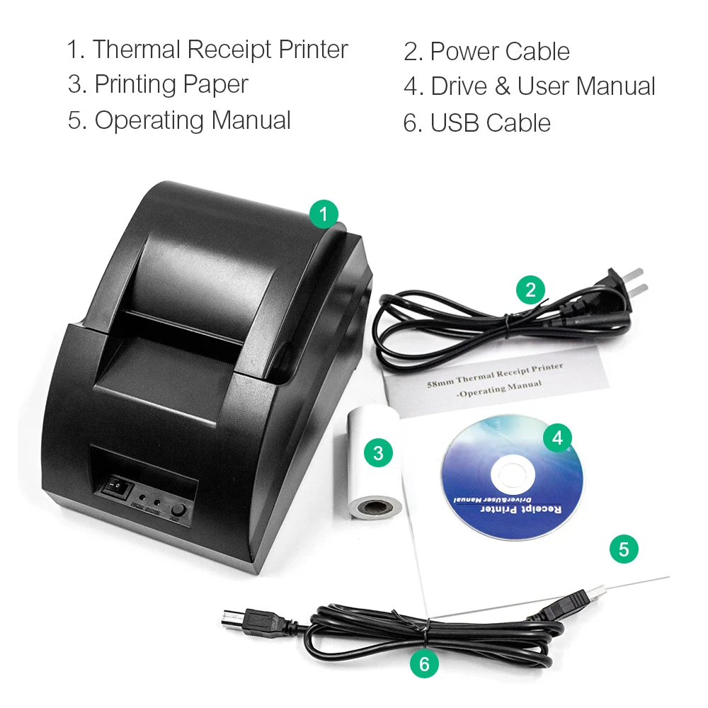 USB интерфейс POS 5890C мини 58 мм Термальный чековый принтер билетов термальный принтер купюр принтер точечный матричный