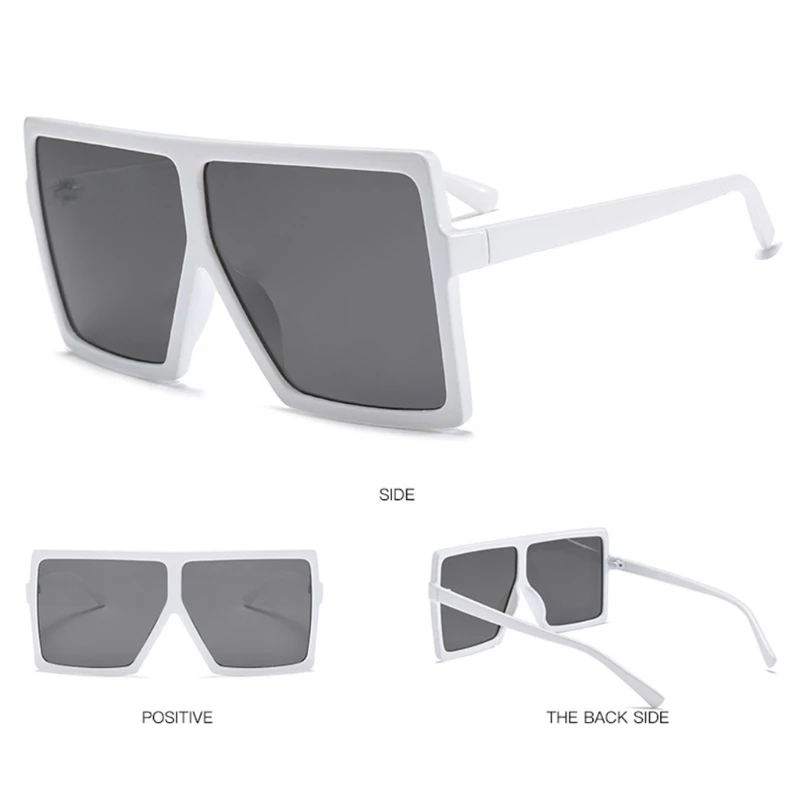 Retro Square Large Frame Sunglasses Men Women Unisex Eyewear Plastic Outdoor New