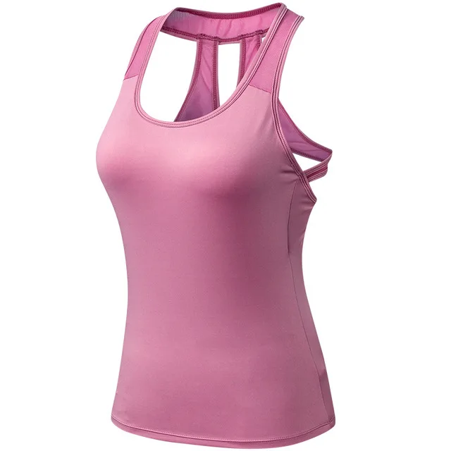 Быстросохнущая Женская Беговая майка для бега, майка, рубашка без рукавов для занятий йогой Компрессионные спортивные спортивная одежда майка для фитнеса - Цвет: pink