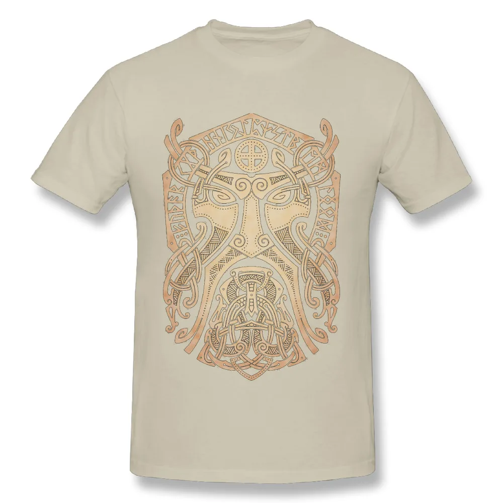 Летняя модная футболка «Тор Викинги», Классическая футболка с круглым вырезом и рисунком из фильма «Человек-паук» - Цвет: Бежевый