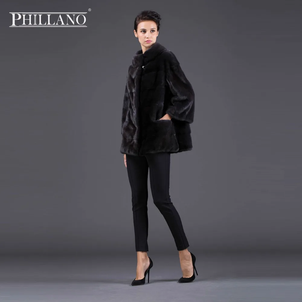 PHILLANO 2016 Коротная Зимняя Куртка С О образным вырезом Премиум Шубы Из Натурального